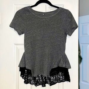 Gray scoop neck Free People top